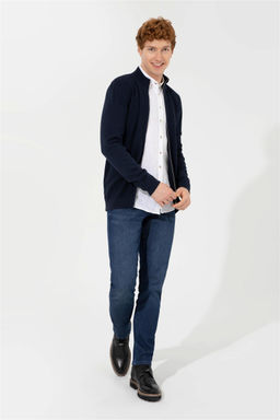 Мужской темно-синий трикотажный кардиган Basic - U.s. polo assn фото 10