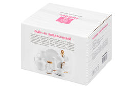 Чайник 900 мл 22,5*13*14 см "Шелк" на деревянной подставке