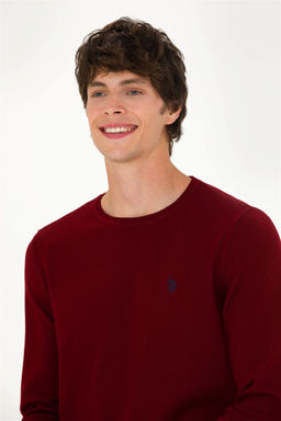 U. S. Polo Assn Мужской бордово-красный базовый свитер - U.s. polo assn фото 10