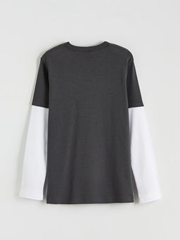 Bisiklet Yaka Bask?l? Erkek ?ocuk Ti??rt