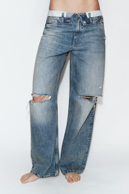 RELAXED OVERSIZE HIGH-WAIST RHINESTONE JEANS - Zara фото 8