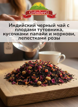 Черный ароматизированный чай GRUNBERG LITE  Тутовый сад 