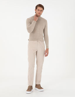 Bej Carrot Fit Kanvas Pantolon - Pierre cardin фото 3