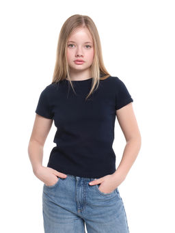 Футболка в рубчик 22-0210 синий