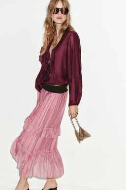 RUFFLED MIDI SKIRT - Zara фото 15