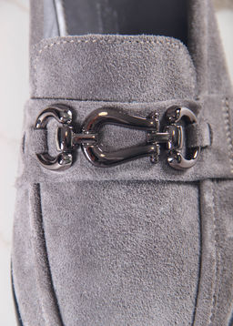 Сабо лоферы EDART 1080.2614 bl. серый замок замша  фото 6