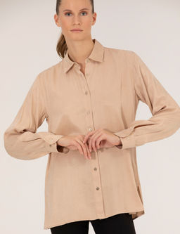 Bej Comfort Fit Uzun Kollu G_mlek
