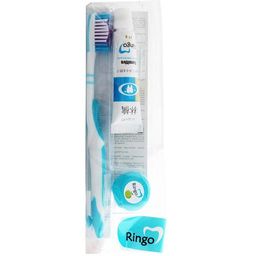 20167ri Ringo Дорожный набор: зубная паста Sensitive, 24 г + з/щ с жесткой щетиной (голубая) + зуб