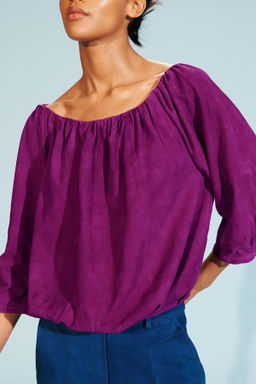LIMITED EDITION SUEDE LEATHER TOP - Zara фото 2