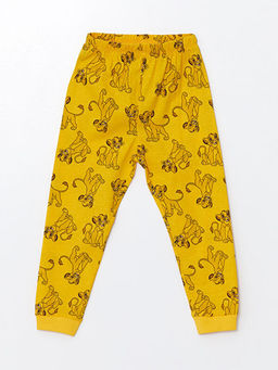 Bisiklet Yaka Uzun Kollu Aslan Kral Bask?l? Erkek Bebek Pijama Tak?m? - Waikiki фото 3