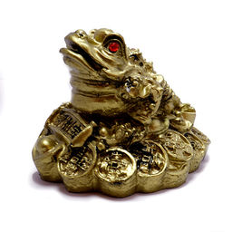 Фигурка Фен Шуй Жаба под бронзу стразы Оберег на процветание 4,5см-4,5см