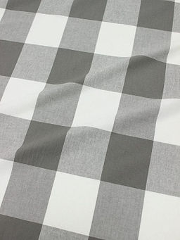 Вареный (стираный) хлопок Клетка (6.4*7.5см) цв.графитово-зеленый/молочный, ш.2.5м, хлопок-100%