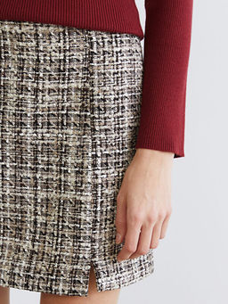 Beli Fermuarl? Ekose A Kesim Mini T?vit Etek