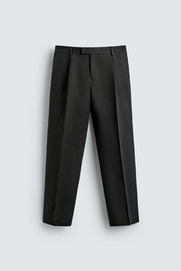 PANTAL?N TRAJE TWILL 100% LINO AARON LEVINE X ZARA / Negro  фото 5