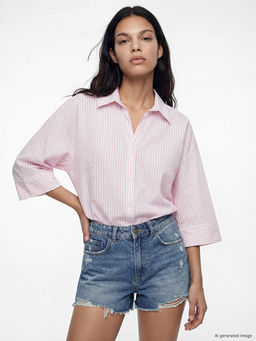 ?izgili Oversize Poplin Kad?n G?mlek