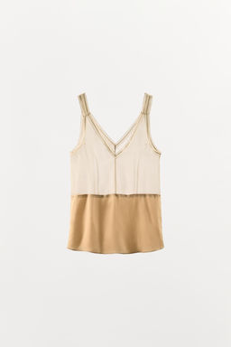 TOP COMBINADO TIRANTES SEDA 100% / Crudo
