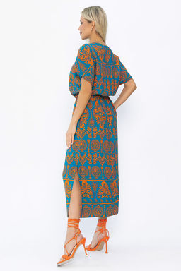 Платье Вистерия (лазурно-оранжевое) П15347-5М
