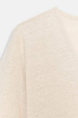 CAMISETA ESCOTE PICO CON LINO / Arena - Zara фото 6