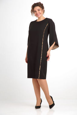 Платье VILENA 1043 черный+леопард  фото 7