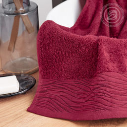 Полотенце махровое Модерн (малиновый) 50*90/1 шт. - 50*90 Махровые полотенца Арт Дизайн (Узбекистан)  фото 3