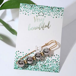 Булавка «Квартет» шар №14, 8 см, цвет глянцевый серый в золоте