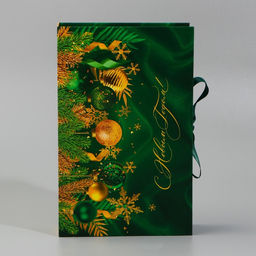Коробка подарочная - книга «С Новым годом!», изумрудная, 20×12.5×5 см