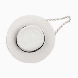 Шляпа женская с бусинами MINAKU, размер 56-58, цветмолочный