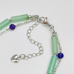 Браслет двойной из зеленого Кварца и Аметиста 16,5 см + - Радуга самоцветов фото 4