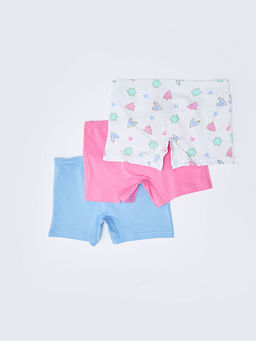 Bask?l? Pamuklu K?z ?ocuk Boxer 3l? - Waikiki фото 2