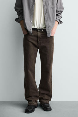 JEANS FLARE FIT ROTOS / Marr?n - Zara фото 11
