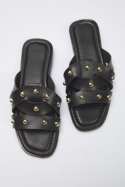 Trendyol Shoes Siyah Gold Trok Tasl? Kad?n S?k Terlik TAKSS25TE00032