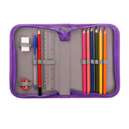 Пенал школьный «Совы», 13×19.5 см, на молнии, 1 секция, с наполнением, ткань