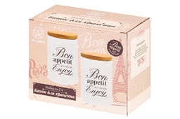 Набор 2 банок д/хранения 850 мл. 9,5*9,5*14 см, "Bon appetit" с метал.крышками