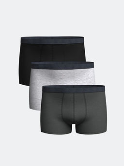 Standart Kal?p Pamuklu Esnek Erkek Boxer 3l?