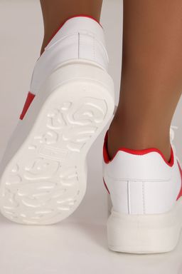 Кроссовки белые с красным оптом