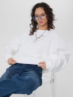 Свитшот женский белый из футера с начесом - Mark formelle фото 8