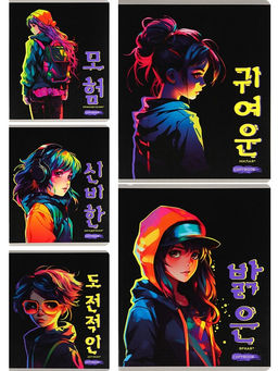 Цена за 2 шт. Тетрадь 48л. Prof-Press "Девушка в стиле аниме -1" клетка (48-5702) лён