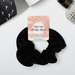 Цена за 3 шт. Резинка для волос «Орбита», бархат, чёрная