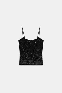 TOP TIRANTES BRILLOS / Negro - Zara фото 5