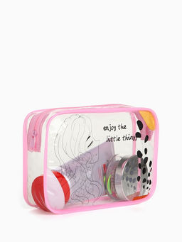 Косметичка на молнии для бассейна, с принтом, прозрачная, розовая