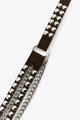 CONTRAST DOUBLE LEATHER CHAIN BELT - Zara фото 4