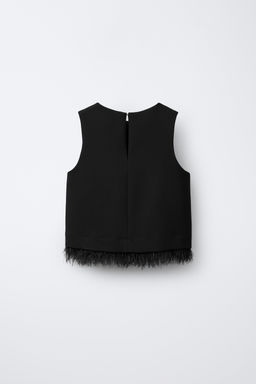 TOP WITH DETACHABLE FEATHER APPLIQU_ - Zara фото 3