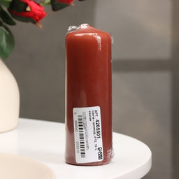 Цена за 2 шт. Свеча - цилиндр, 4×12 см, 15 ч, каштан