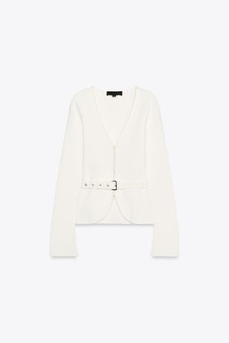 PLAIN KNIT CARDIGAN WITH BELT - Zara фото 7