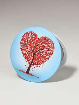 Цена за 3 шт. Зеркало складное «Деревья», d=7.5 см, с увеличением х2, голубой/красный