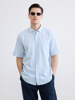 Regular Fit Keten Kar???ml? Erkek G?mlek