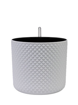 Кашпо с автополивом и вставкой 6,2 л d 22 см h_см белый ФАСЕТ