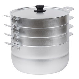 Манты-казан (мантоварка) алюминиевая 6л, д26см, h25,5см, s1-1,5мм, 3 сетки, матовый, металлическая крышка (Россия)