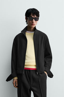 CAZADORA RELAXED FIT ESTRUCTURA / Negro - Zara фото 2