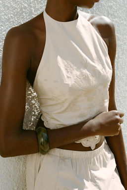 EMBROIDERED POPLIN TOP - Zara фото 6